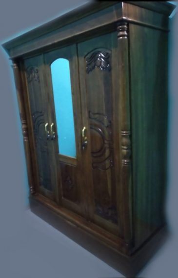 Almari kayu jumbo peluru 3 pintu