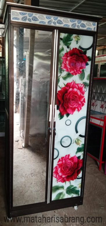 Almari 2 pintu motif plat 1s1g
