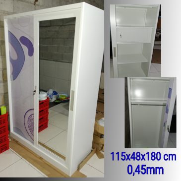 Almari besi minimalis sliding